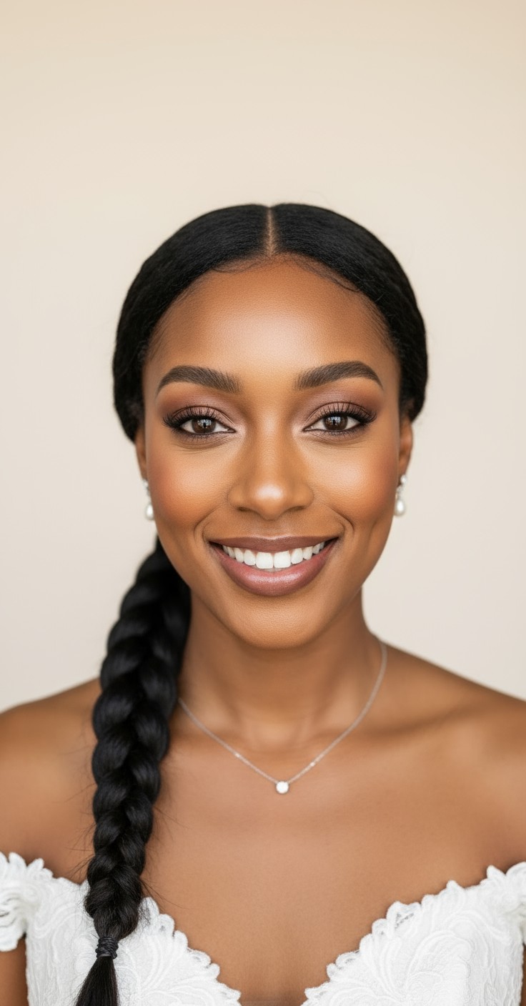 After Bridal Fishtail Braid